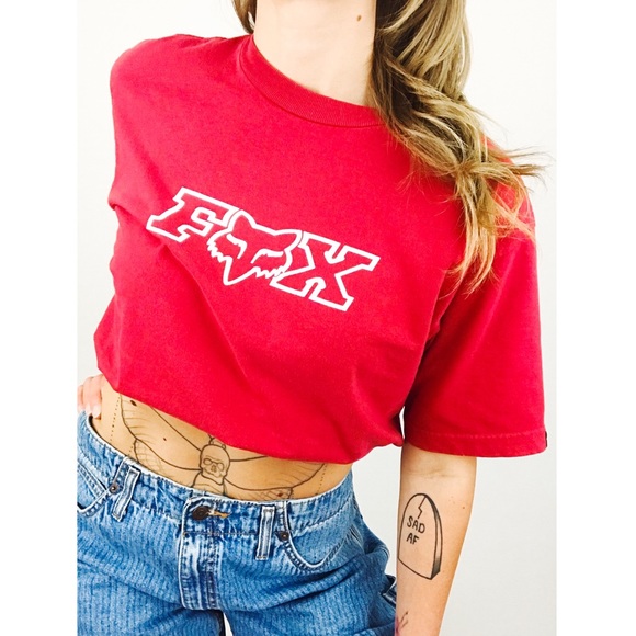 Vintage FOX Graphic Tee in Red | Size M - Picture 1 of 16